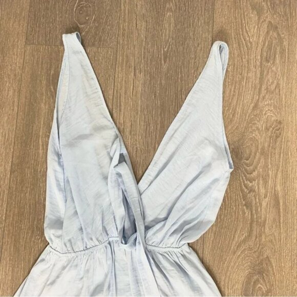 Sabo Skirt Luxe Heather Choker Mini Dress blue tie neck deep V-neck size XS - Picture 6 of 10